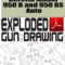 Beretta Model 950 B and 950 BS Auto Exploded Gun Drawing Download