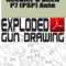 Heckler & Koch P7 (PSP) Auto Exploded Gun Drawing Download