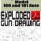 High Standard Model 100 and 101 Auto Exploded Gun Drawing Download