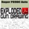 Ruger P89DC Auto Exploded Gun Drawing Download
