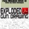 Fox Model BSE-C Side-by-Side Shotgun Exploded Gun Drawing Download