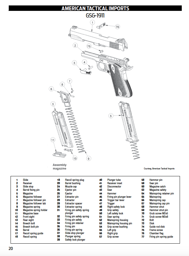 Smith & Wesson Model 439 Use & Maintenance Manual 539 Pistol 9mm DA Parts 