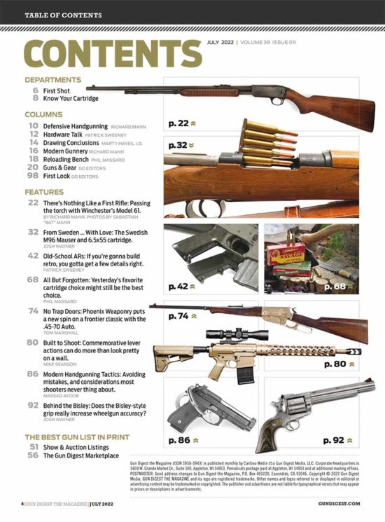 Gun Digest TOC July 2022