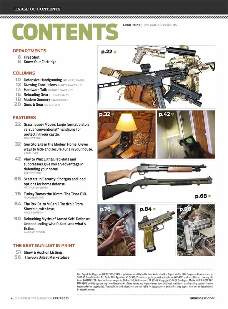 Gun Digest April 2023 TOC