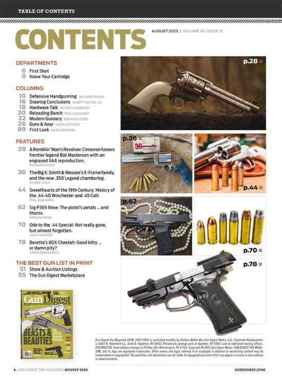 Gun Digest Aug 2023 TOC