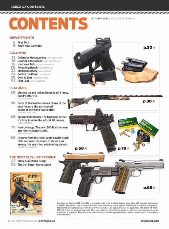 Gun Digest October 2023 TOC