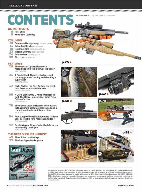 Gun Digest Nov 2023 TOC