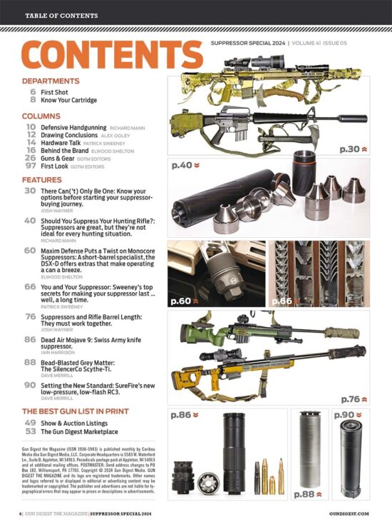 Gun Digest Suppressors TOC