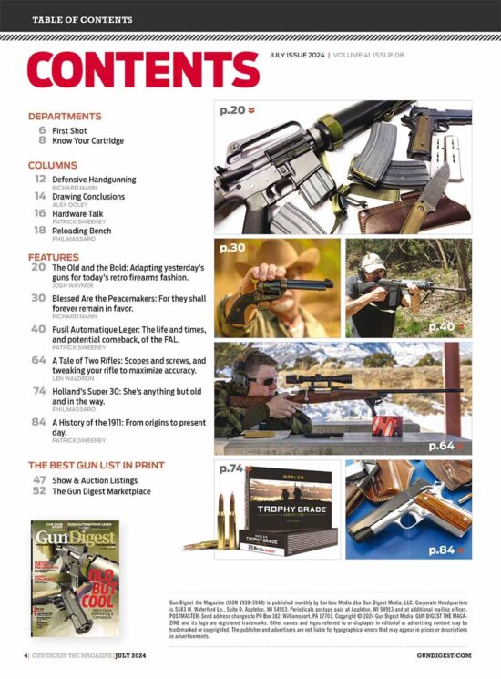 Gun Digest July TOC